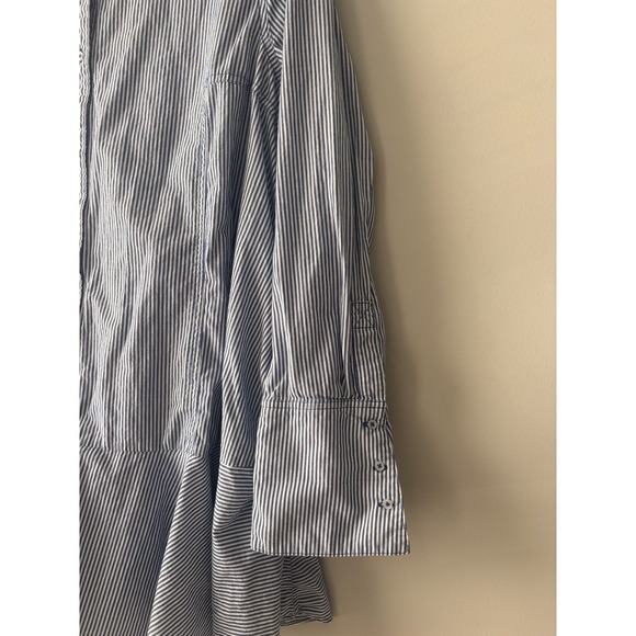Free People All For You Striped Shirt Dress Blue Size Large Tunic Preppy Cotton - Picture 5 of 11